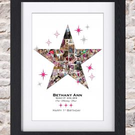 Shining Star Pink/Silver Photo Collage