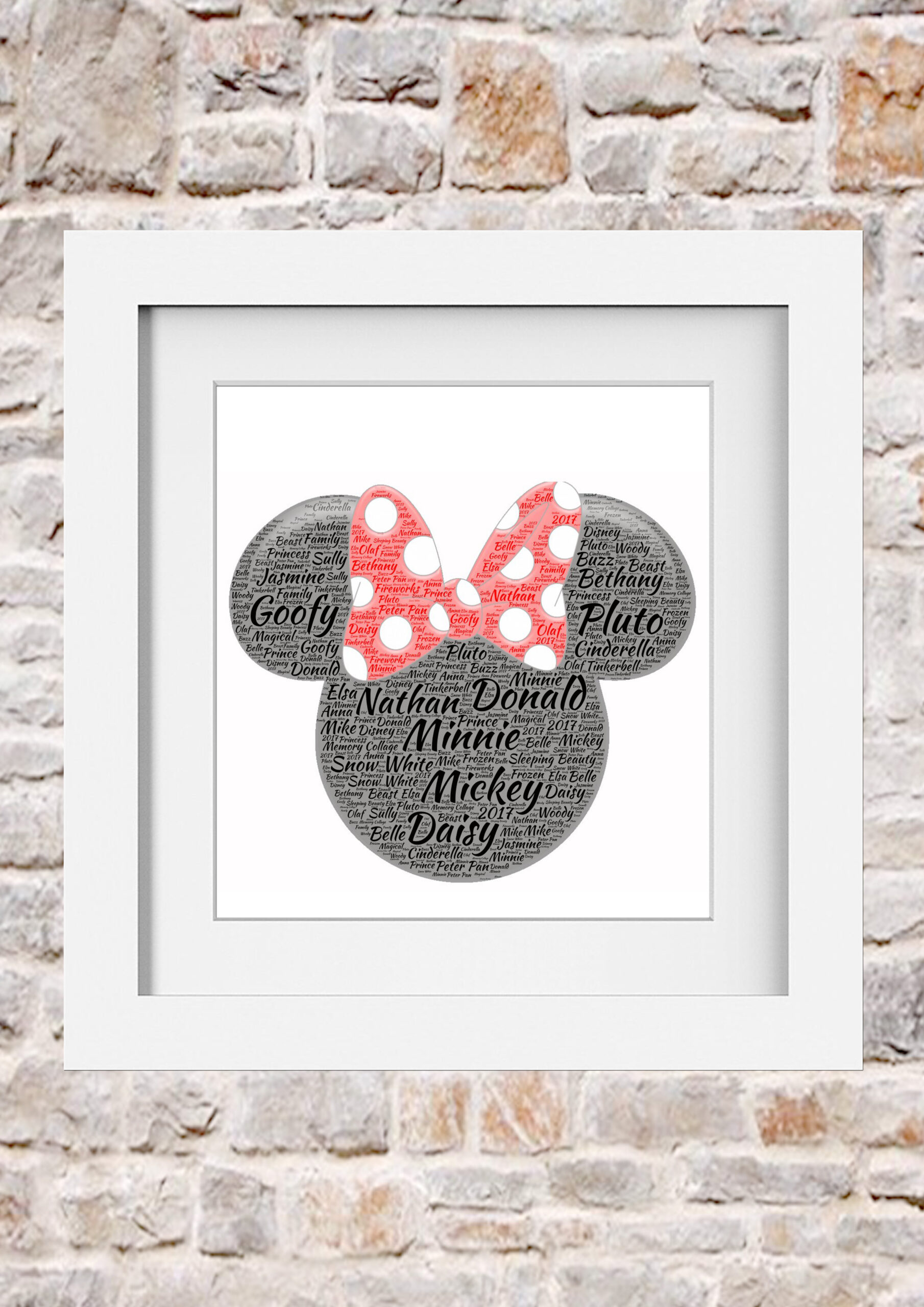 Minnie Head Word Art Print Collage