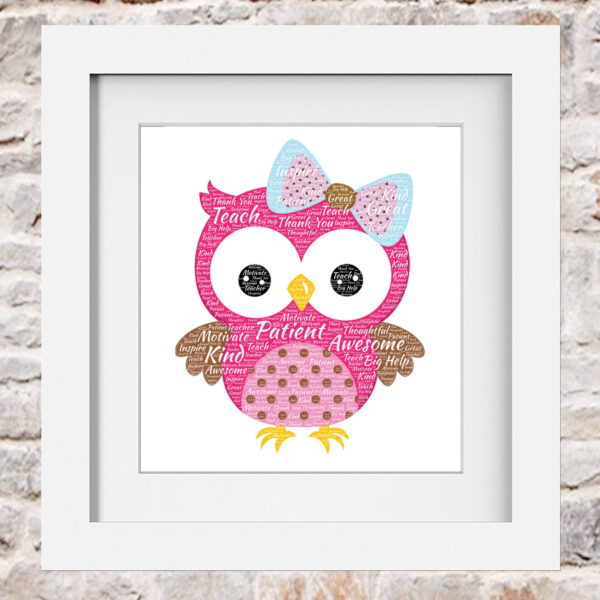 Owl Word Art Print