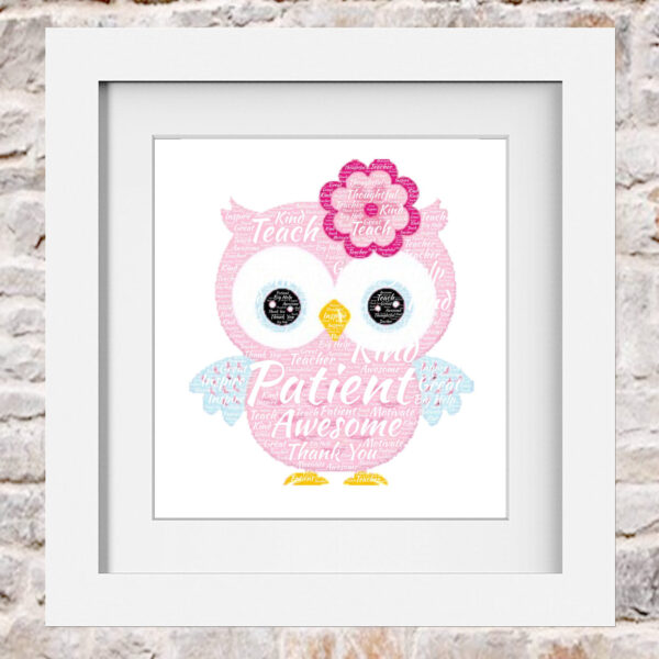 Owl Word Print Collage