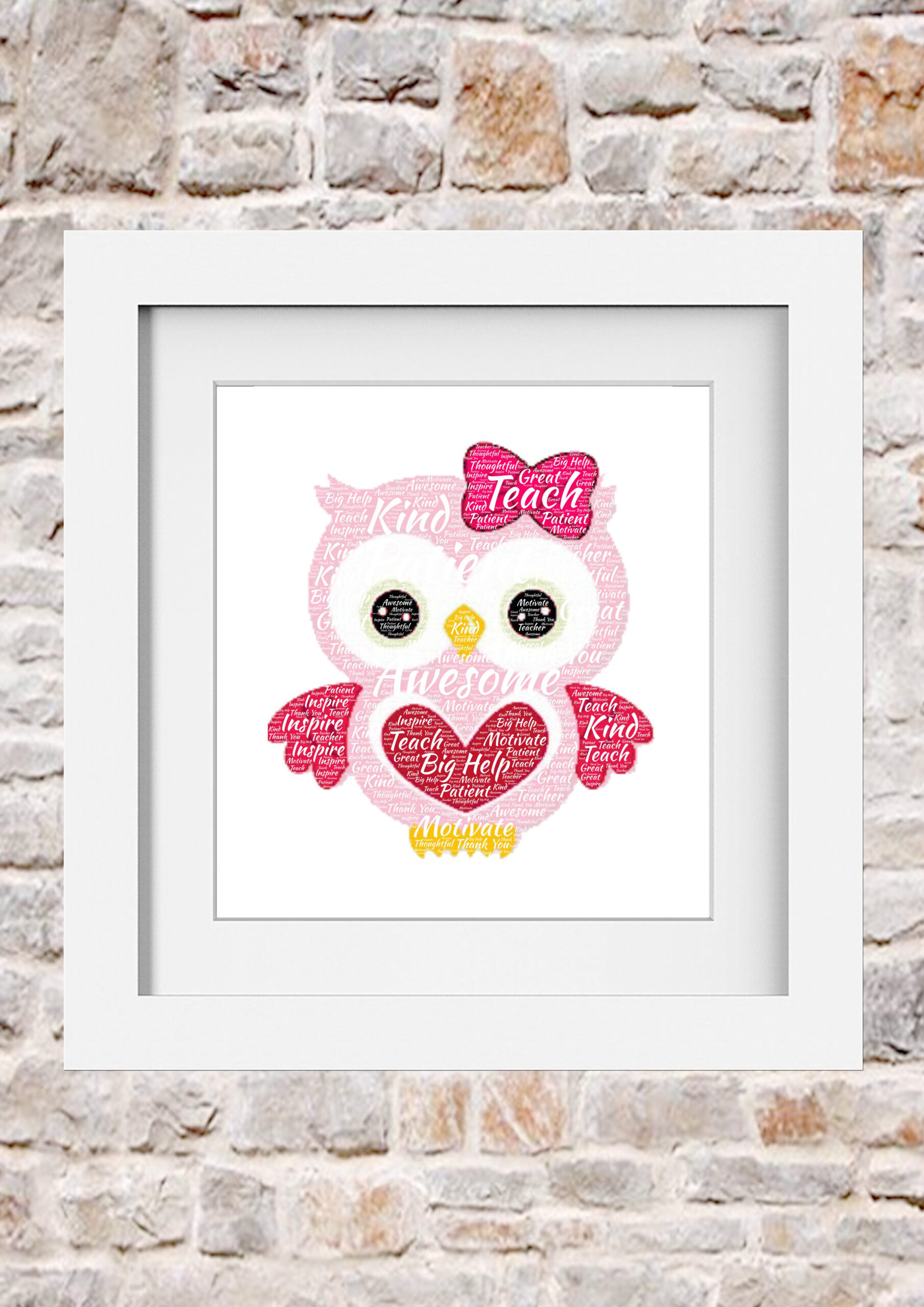 Owl Word Art Print Collage