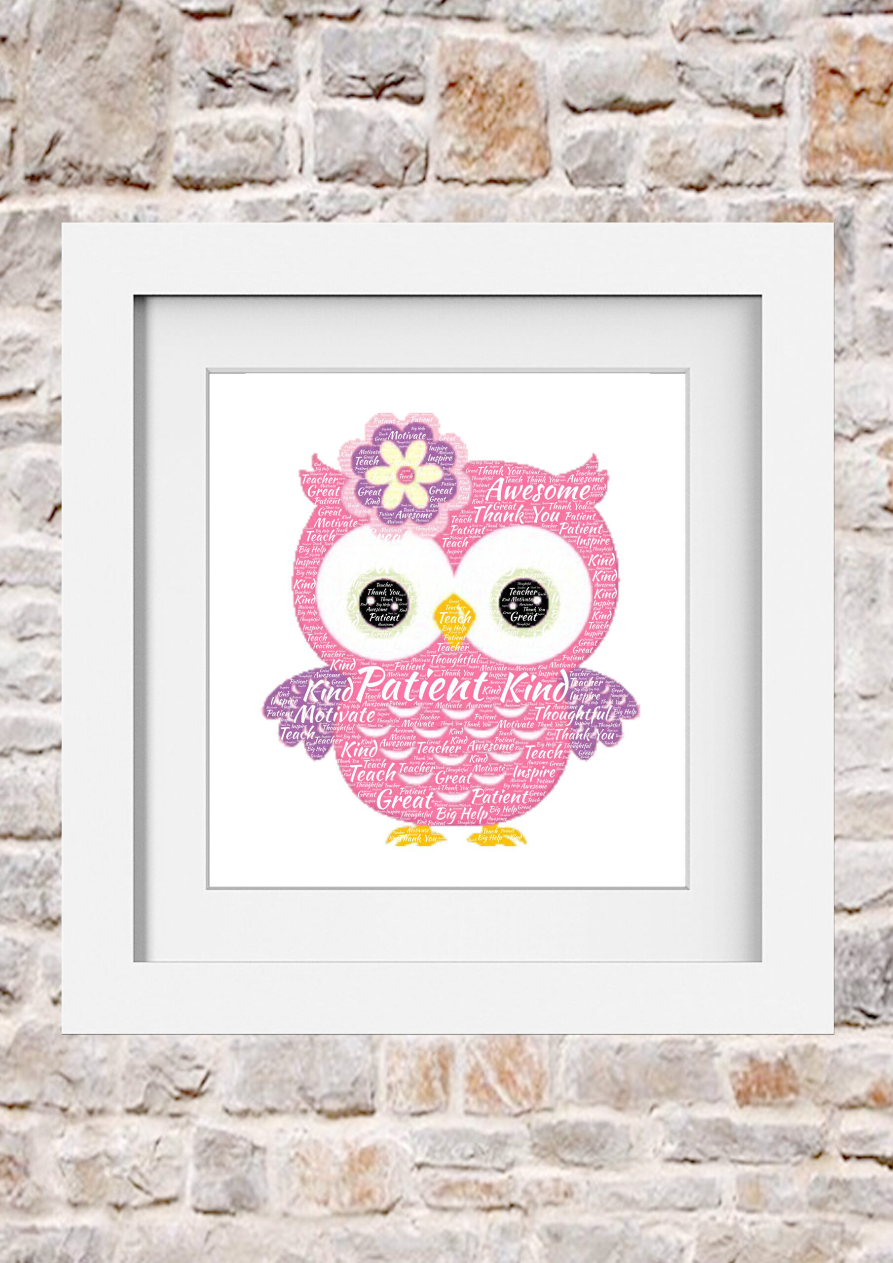 Owl Word Art Print Collage