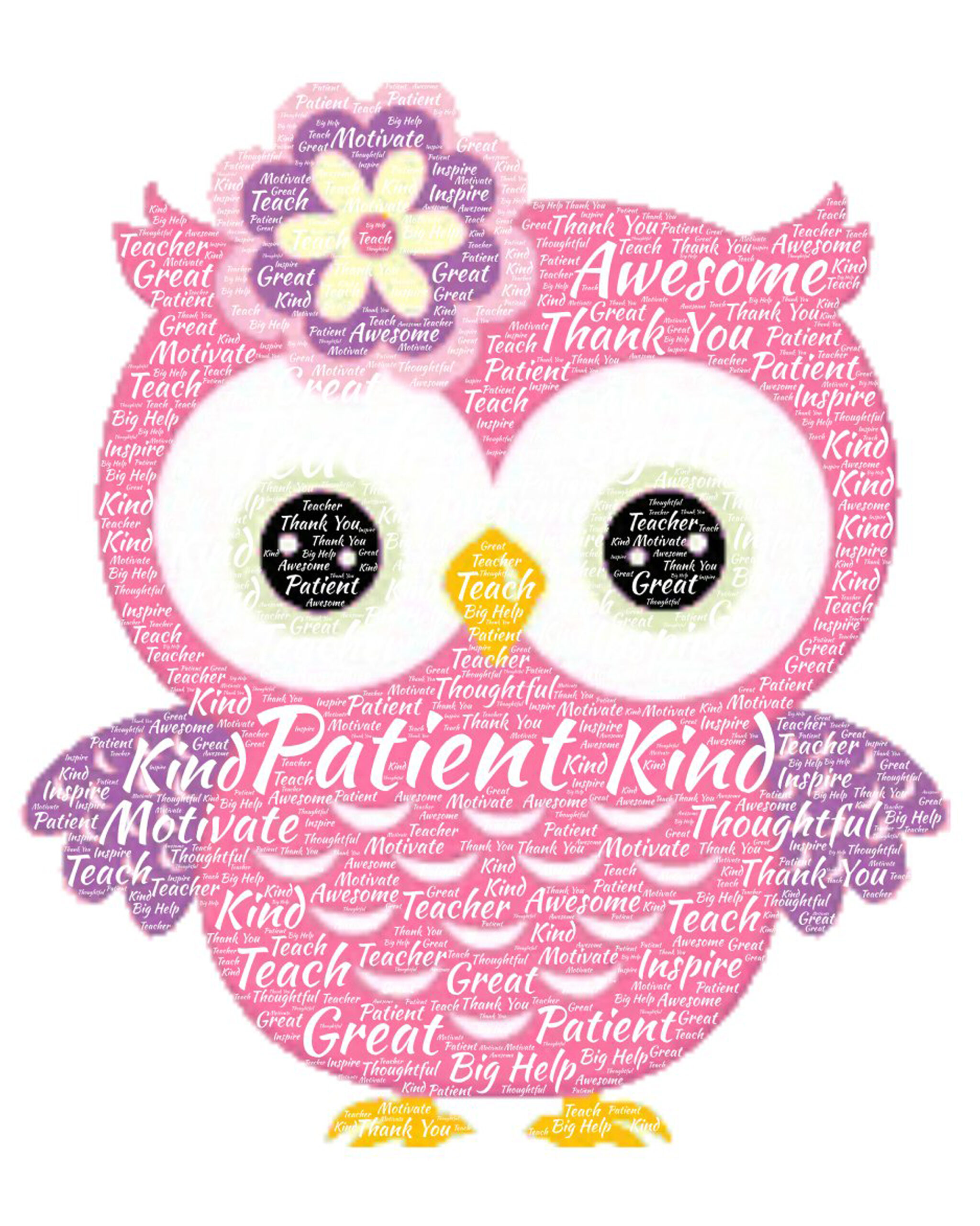 Owl Word Print Collage Design 3 - Image 2