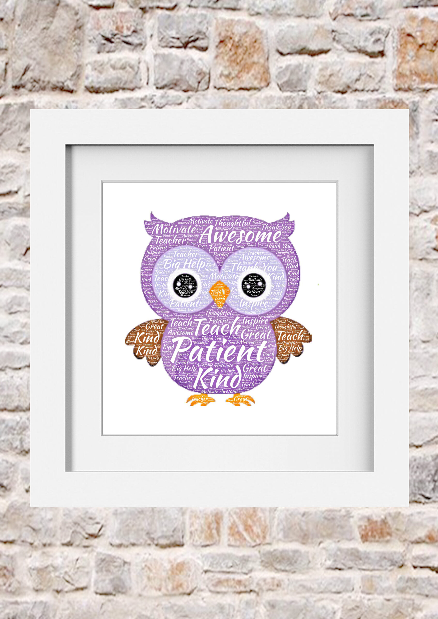 Owl Word Art Print Collage