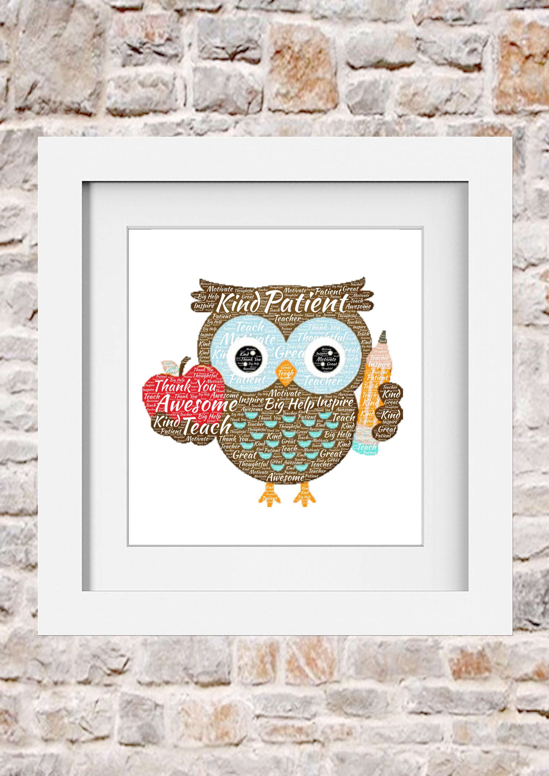 Owl Word Art Print Collage