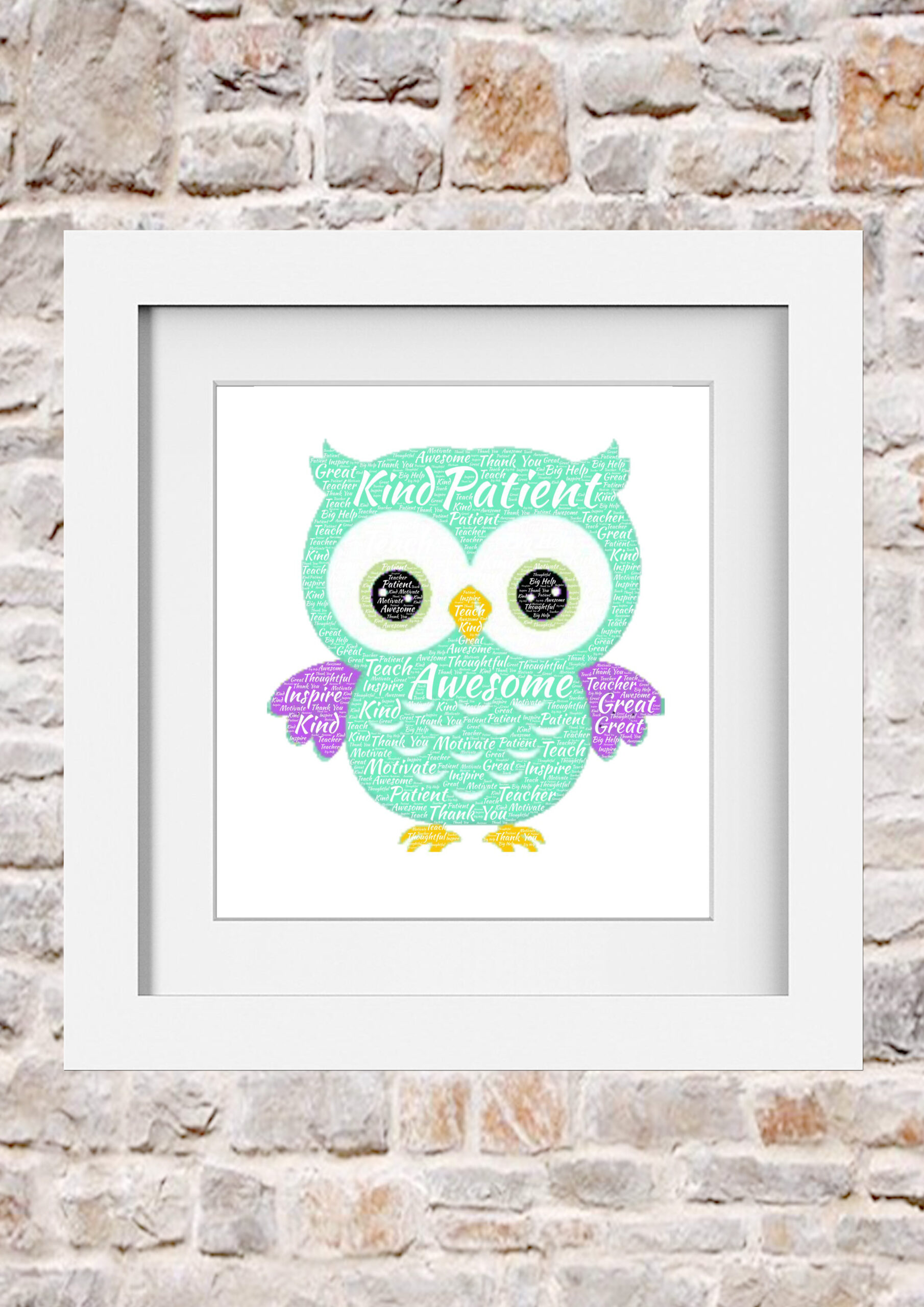 Owl Word Print Collage