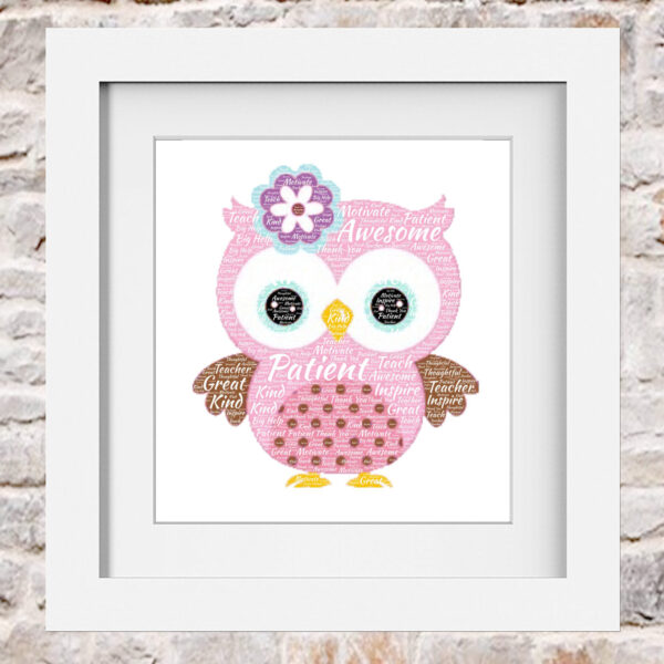 Owl Word Print Collage