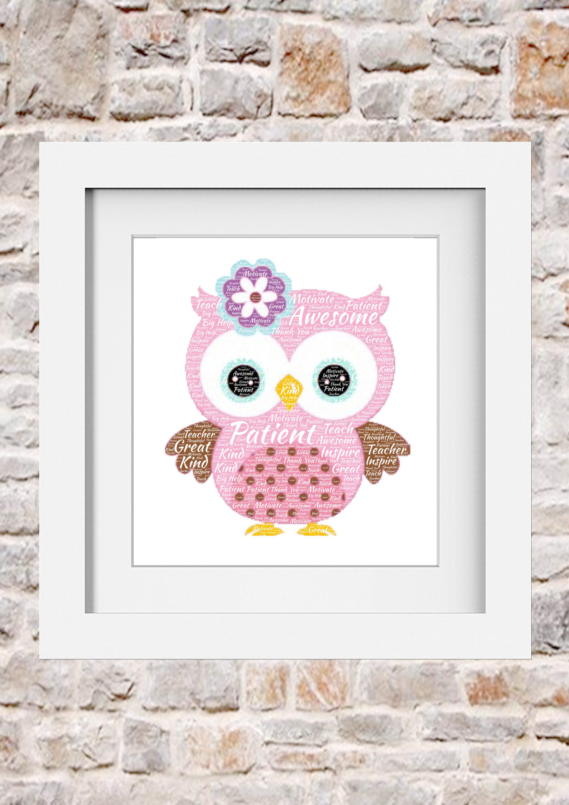Owl Word Print Collage