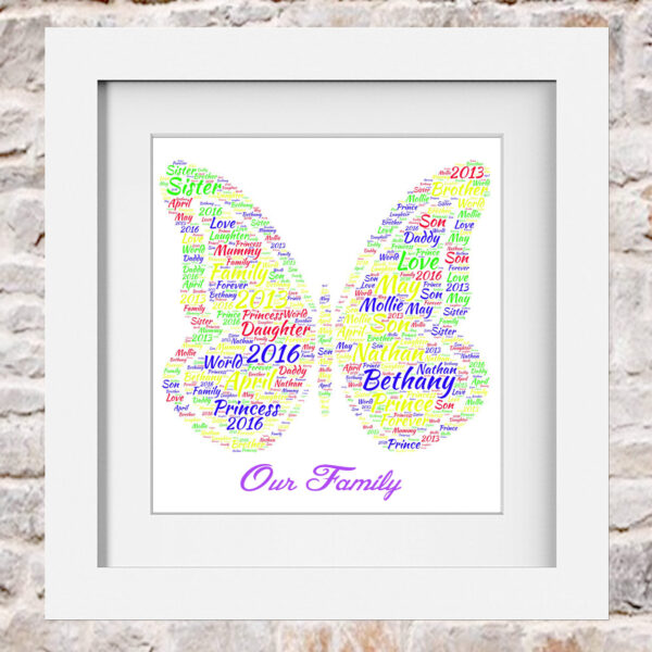 Butterfly Word Art Print