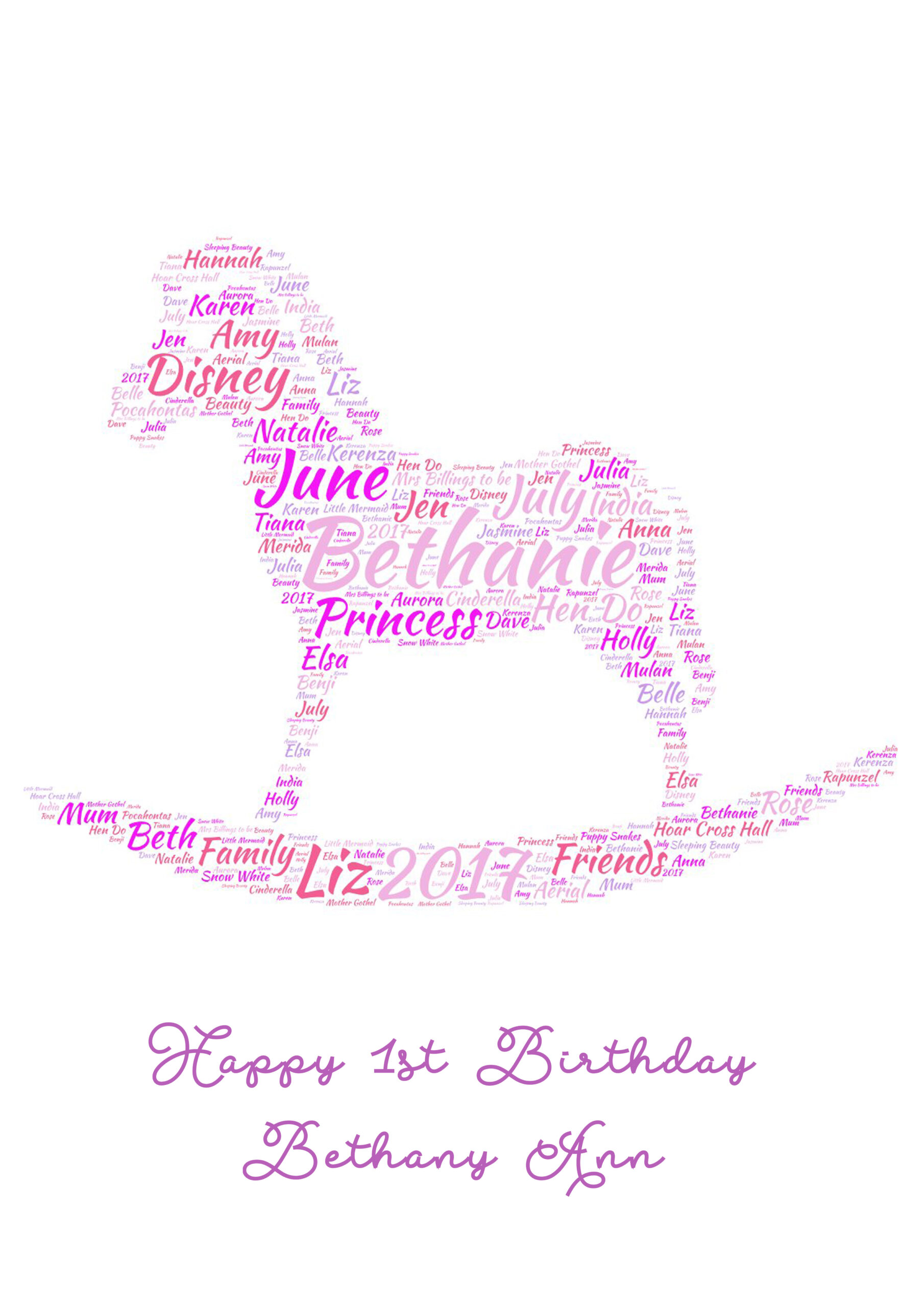 Rocking Horse Birthday Word Art Print Collage Rocking Horse Birthday Word Art Print Collage