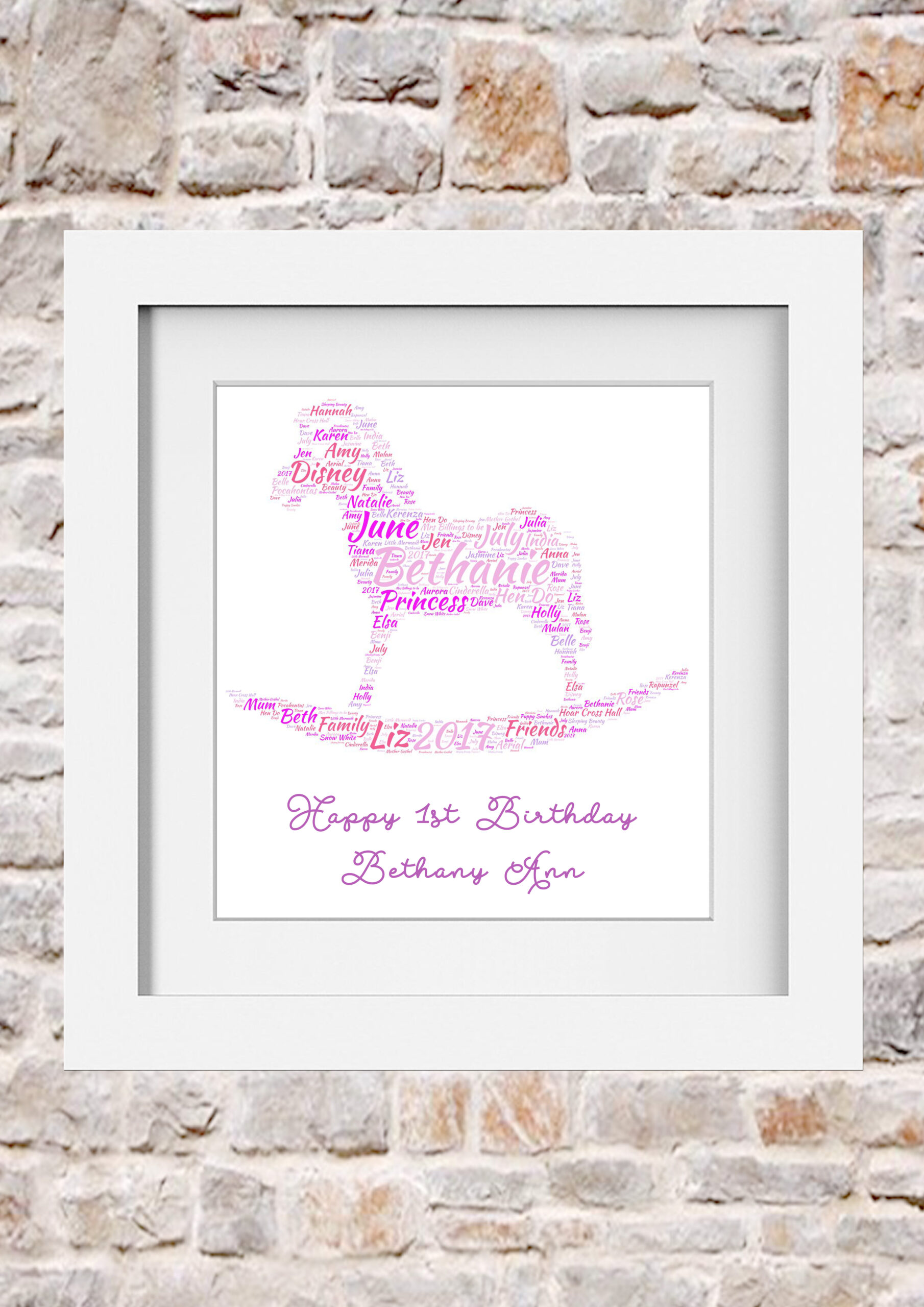 Rocking Horse Birthday Word Art Print Collage