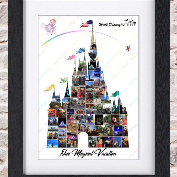 Disney Castle Photo Collage with Shooting Star