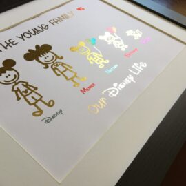 Disney Inspired Personalised Family Foil Art Print