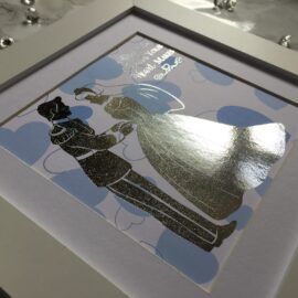Cinderella & Prince Charming Disney Bride & Groom Love Quote Wedding Foil Art Print