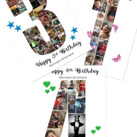 1 Digit Birthday Photo Collage