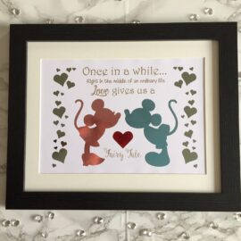 Mickey & Minnie Inspired Valentines Perfect Match Foil Art Print