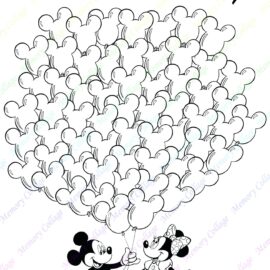 Disney 60 day Countdown - Disney Balloon Mickey and Minnie Colouring Chart