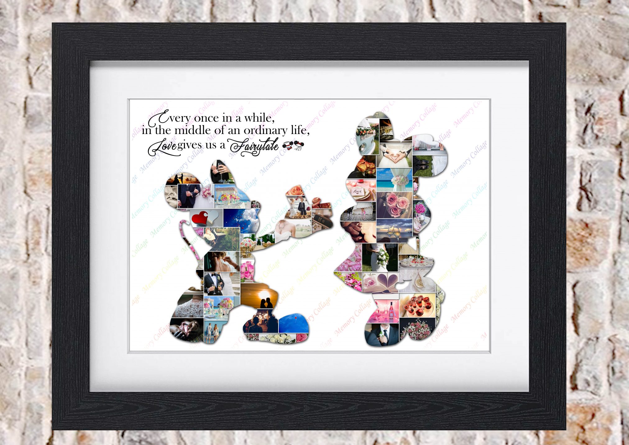 Mickey & Minnie Inspired Engagement Photo Collage