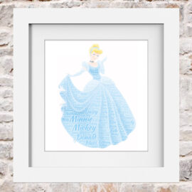 Cinderella Word Art Print Collage