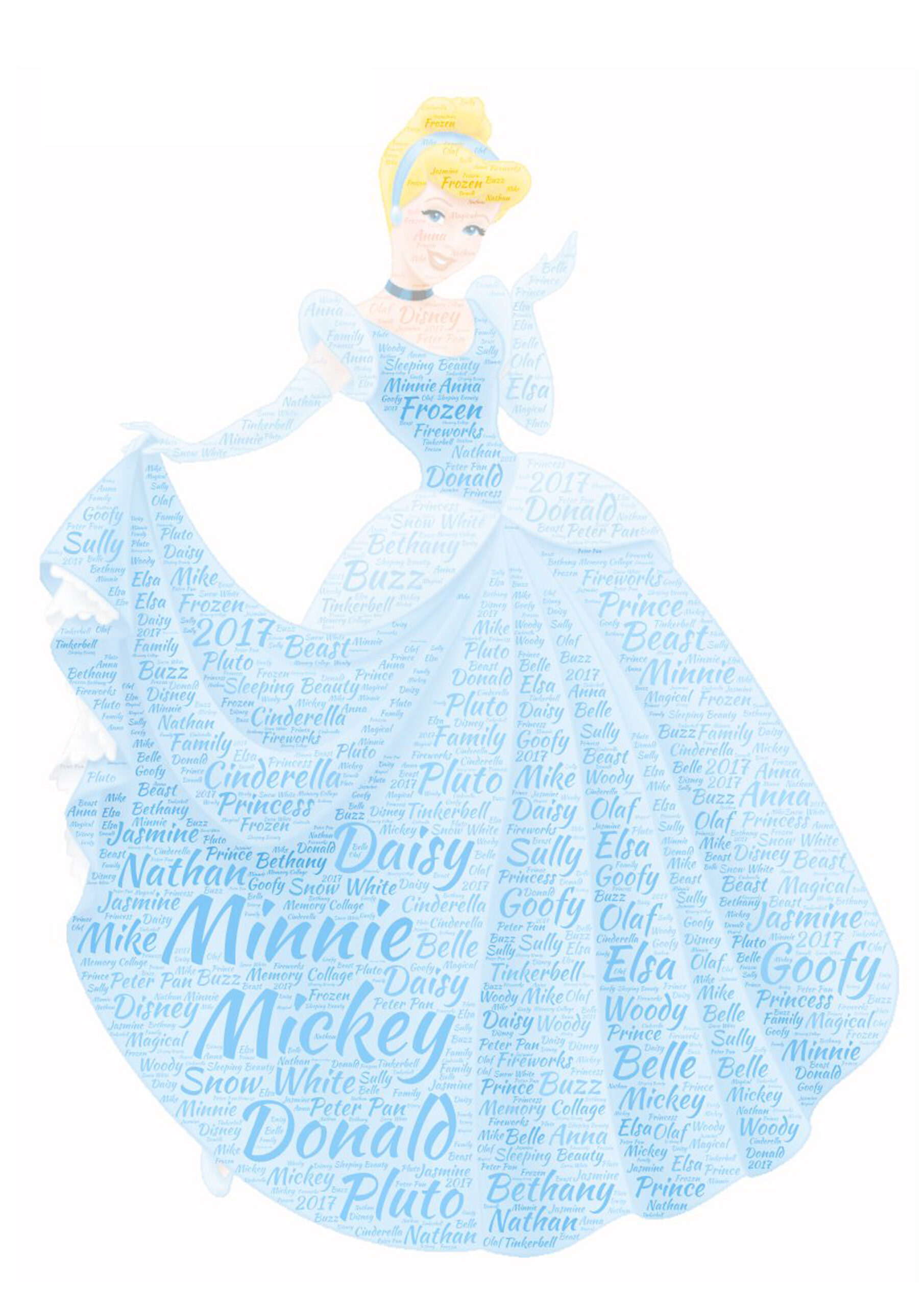 Cinderella Word Art Print Collage Cinderella Word Art Print Collage