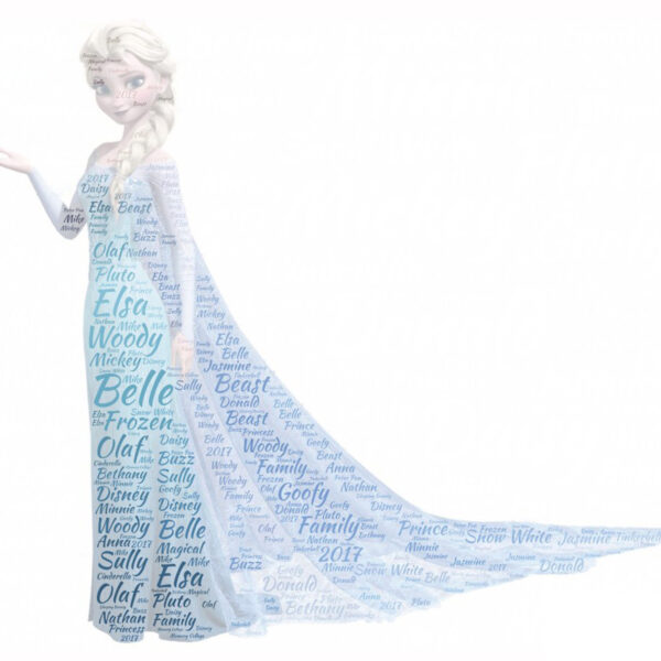Elsa Frozen Word Art Print Collage