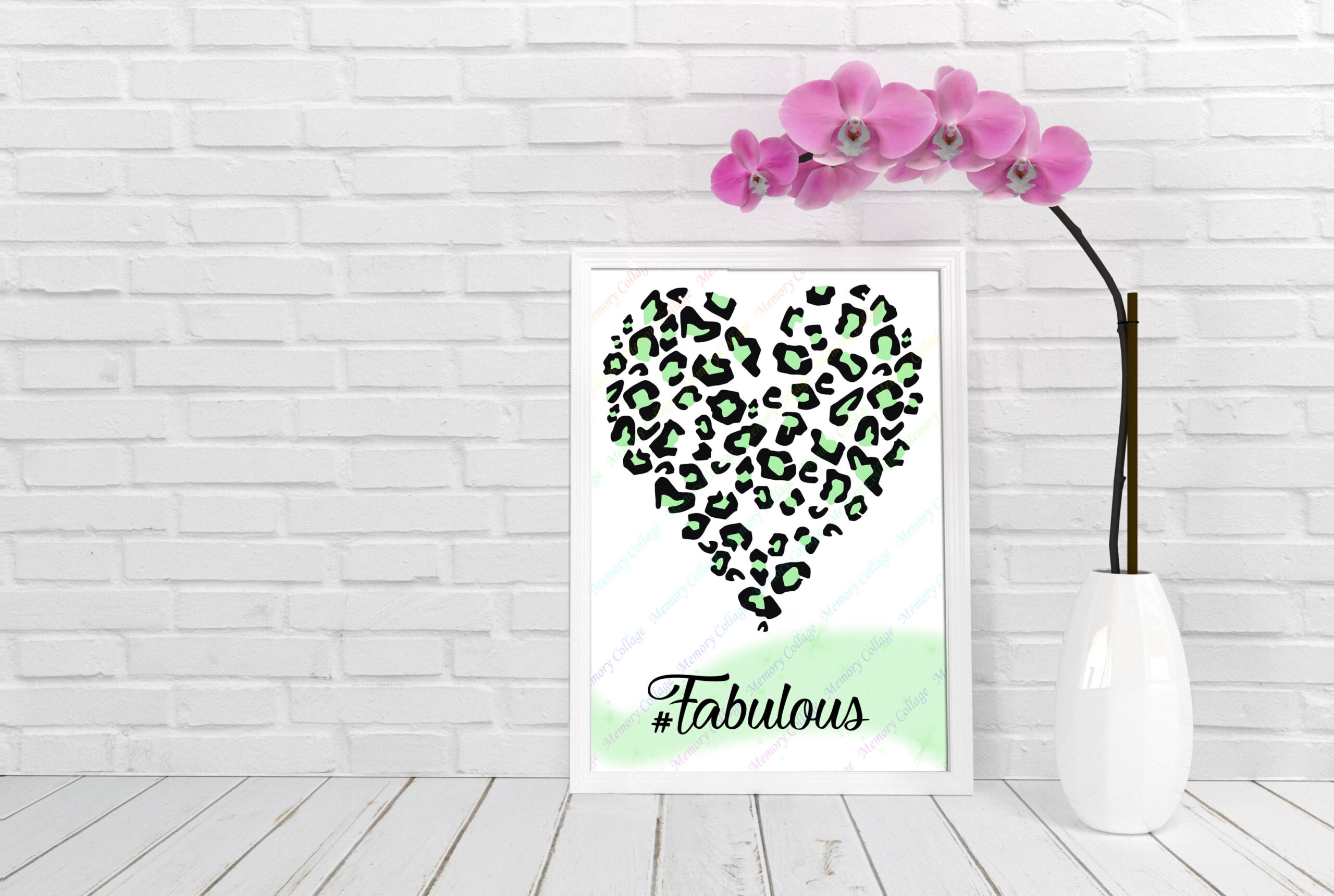 Fabulous Mint Green Leopard Print Heart