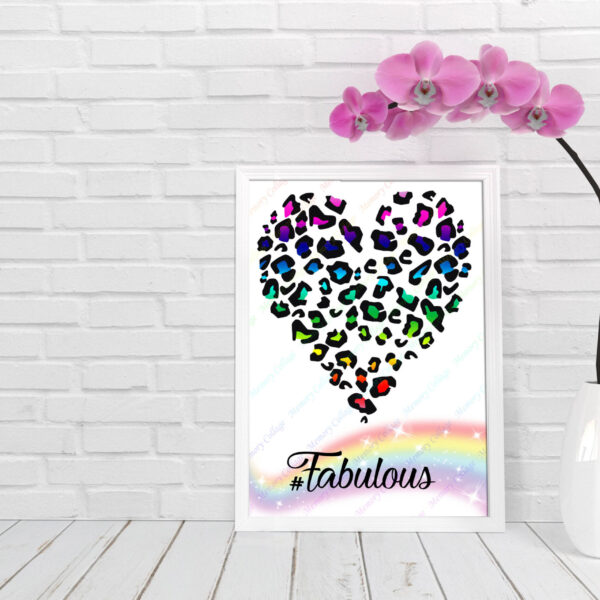 Rainbow Leopard Print Heart