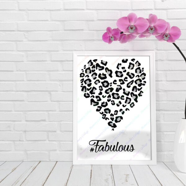 Fabulous Silver Leopard Print Heart