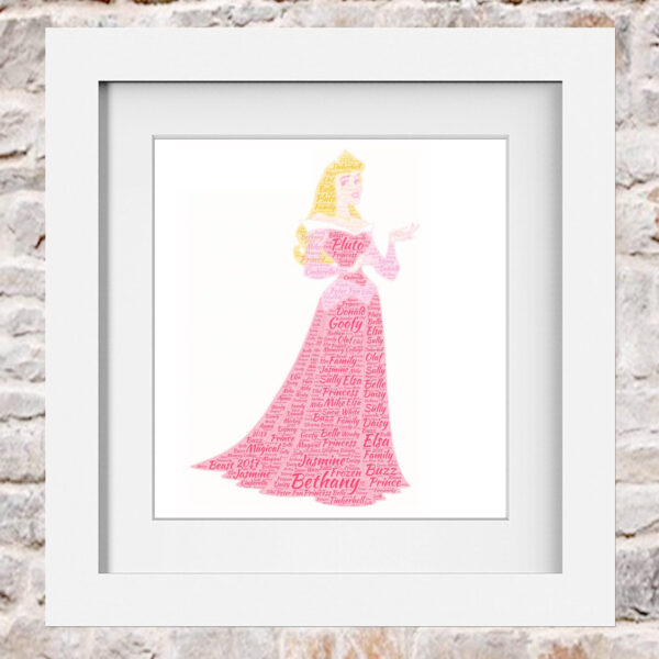 Sleeping Beauty Word Art Print Collage
