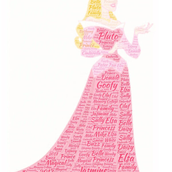 Sleeping Beauty Word Art Print Collage