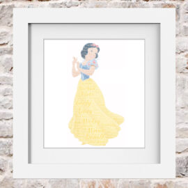 Snow White Word Art Print Collage