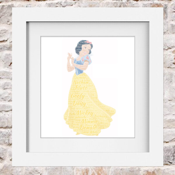 Snow White Word Art Print Collage