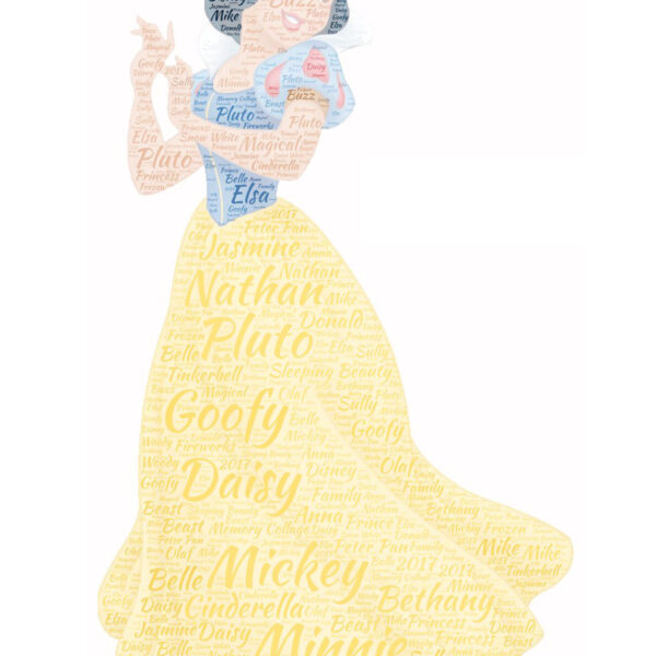 Snow White Word Art Print Collage