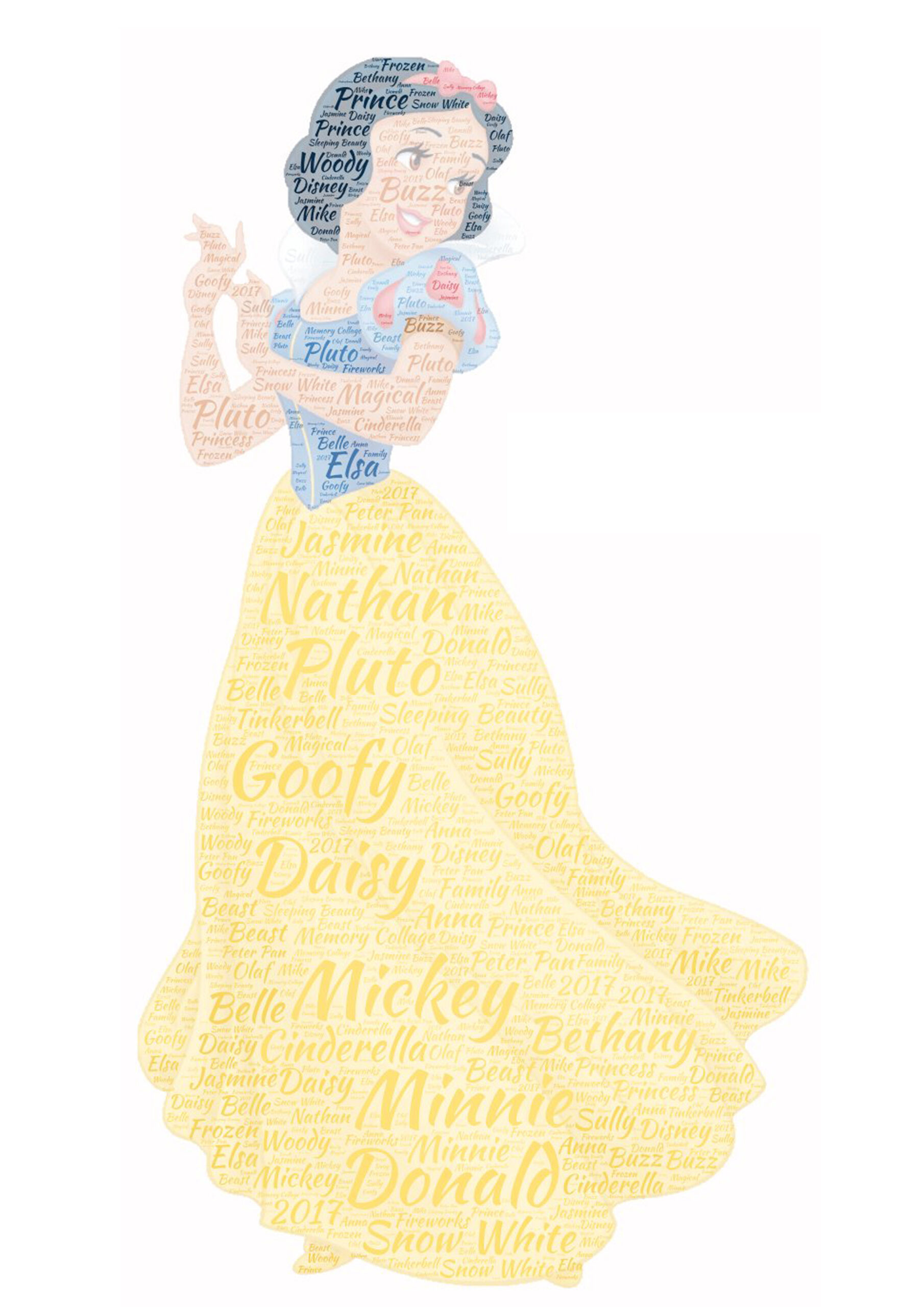 Snow White Word Art Print Collage Snow White Word Art Print Collage
