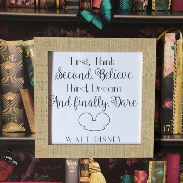 First Think, Second Believe, Third Dream Framed Rustic Print