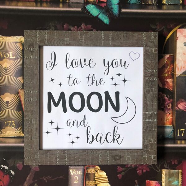 To The Moon And Back Framed Rustic Print