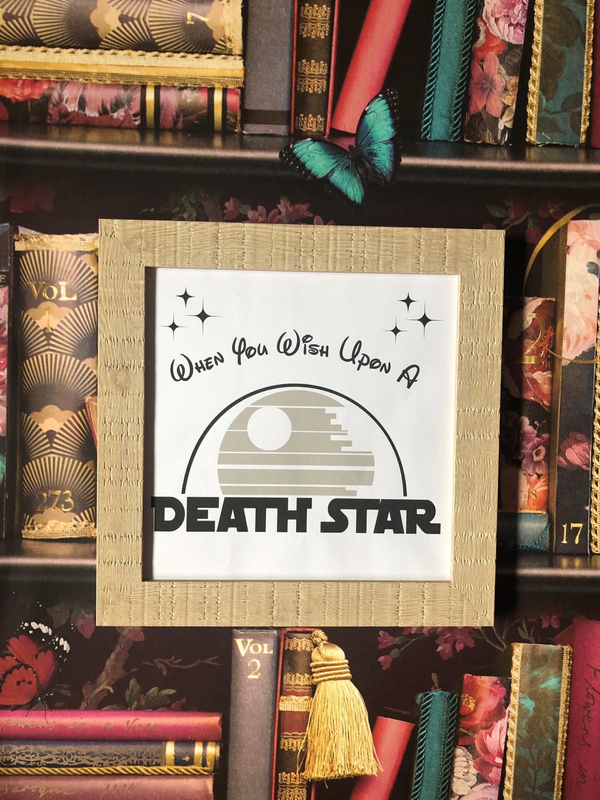 Wish Upon A Death Star Framed Rustic Print Wish Upon A Death Star Framed Rustic Print