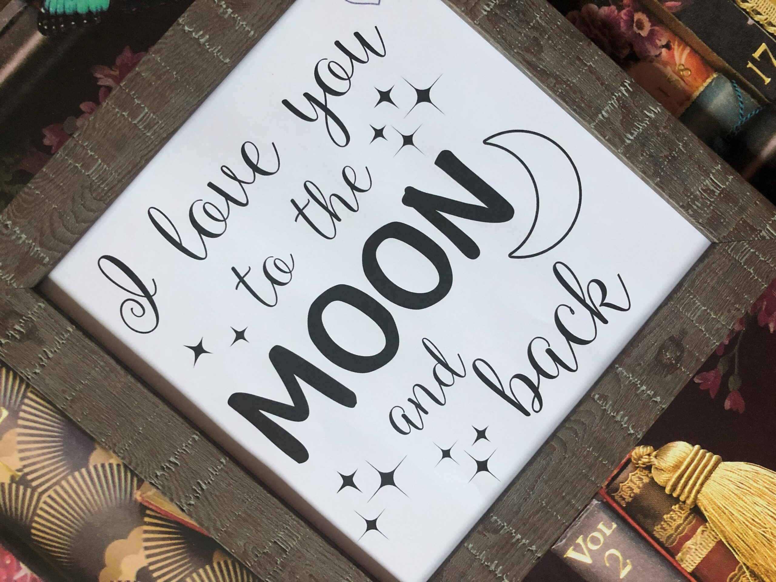 To The Moon And Back Framed Rustic Print To The Moon And Back Framed Rustic Print