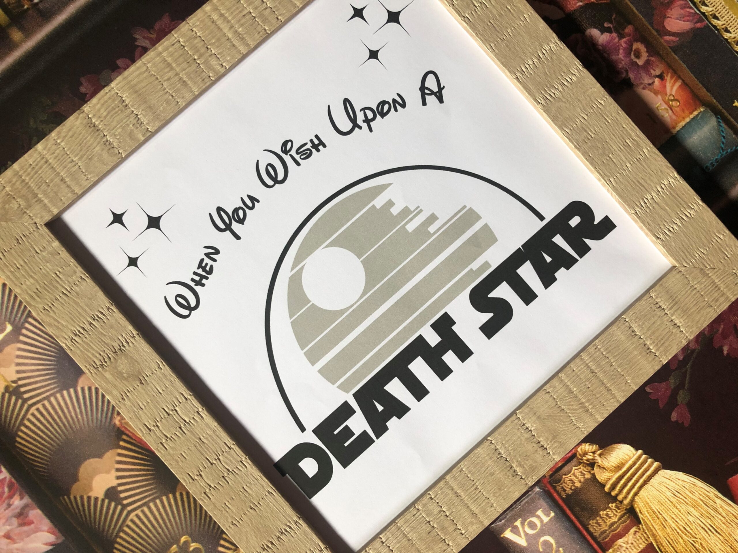 Wish Upon A Death Star Framed Rustic Print Wish Upon A Death Star Framed Rustic Print