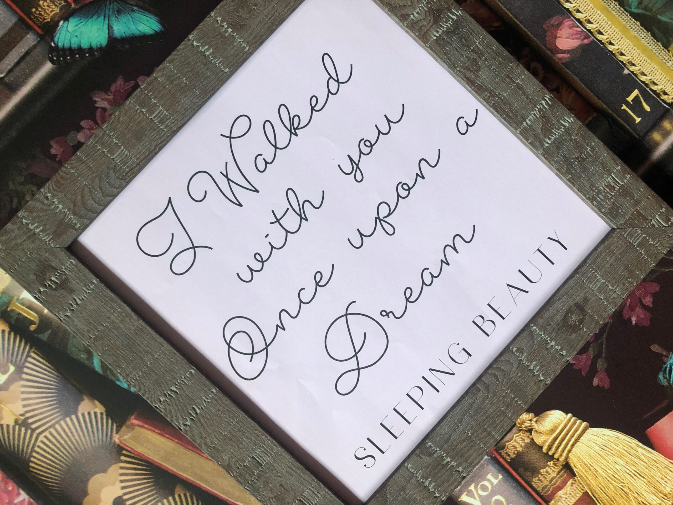 Once Upon A Dream Sleeping Beauty Inspired Framed Rustic Print Once Upon A Dream Sleeping Beauty Inspired Framed Rustic Print