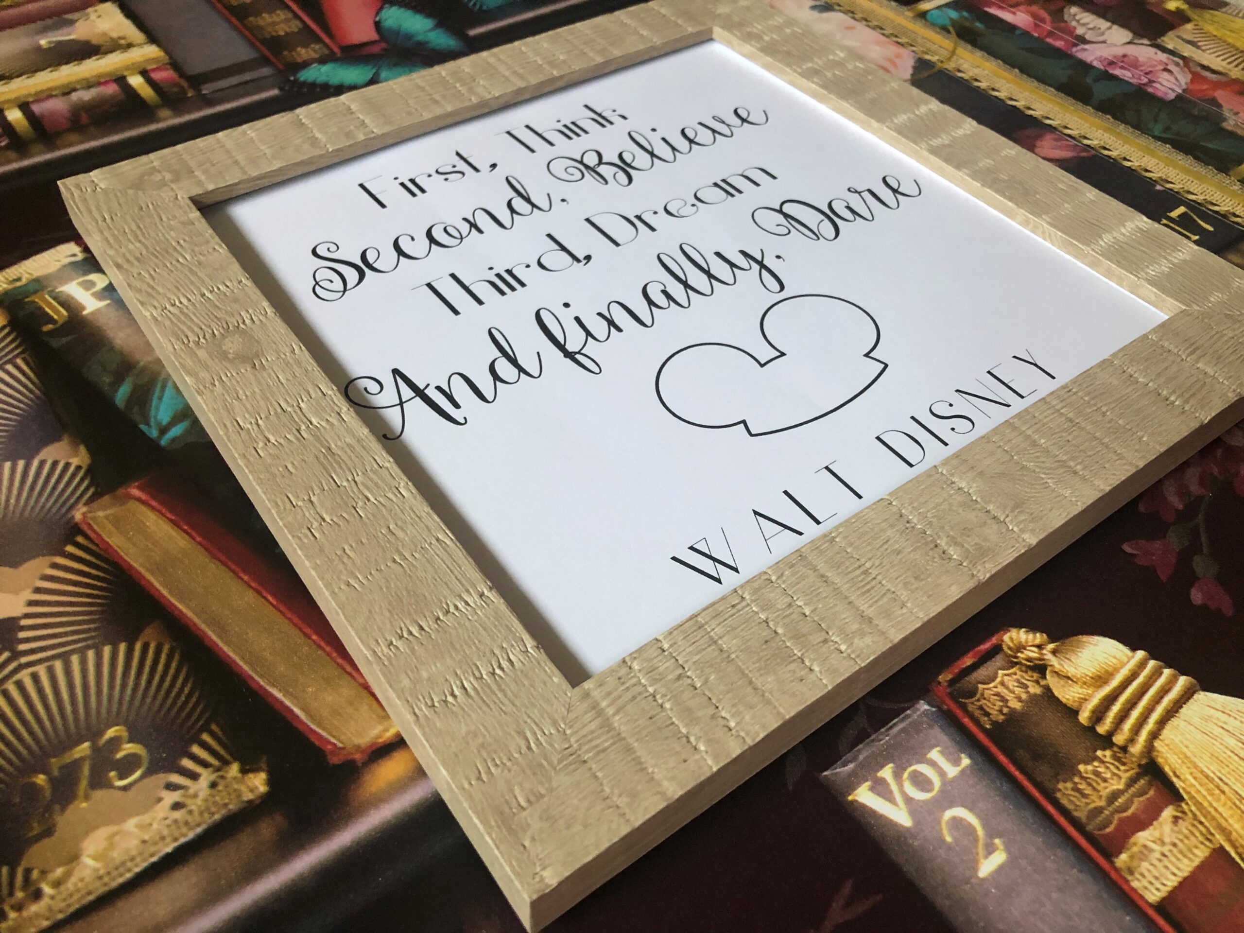 First Think, Second Believe, Third Dream Framed Rustic Print