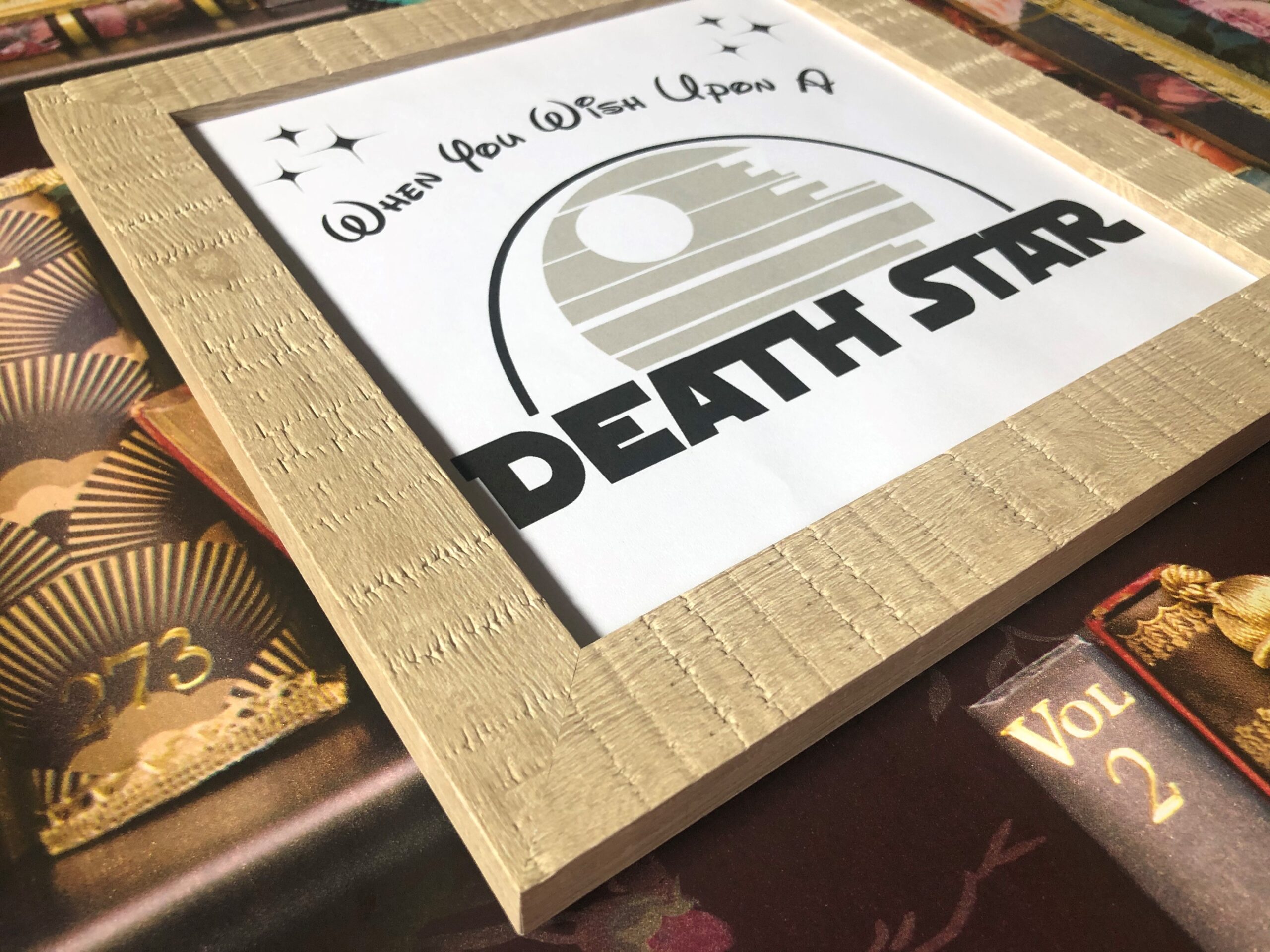 Wish Upon A Death Star Framed Rustic Print Wish Upon A Death Star Framed Rustic Print