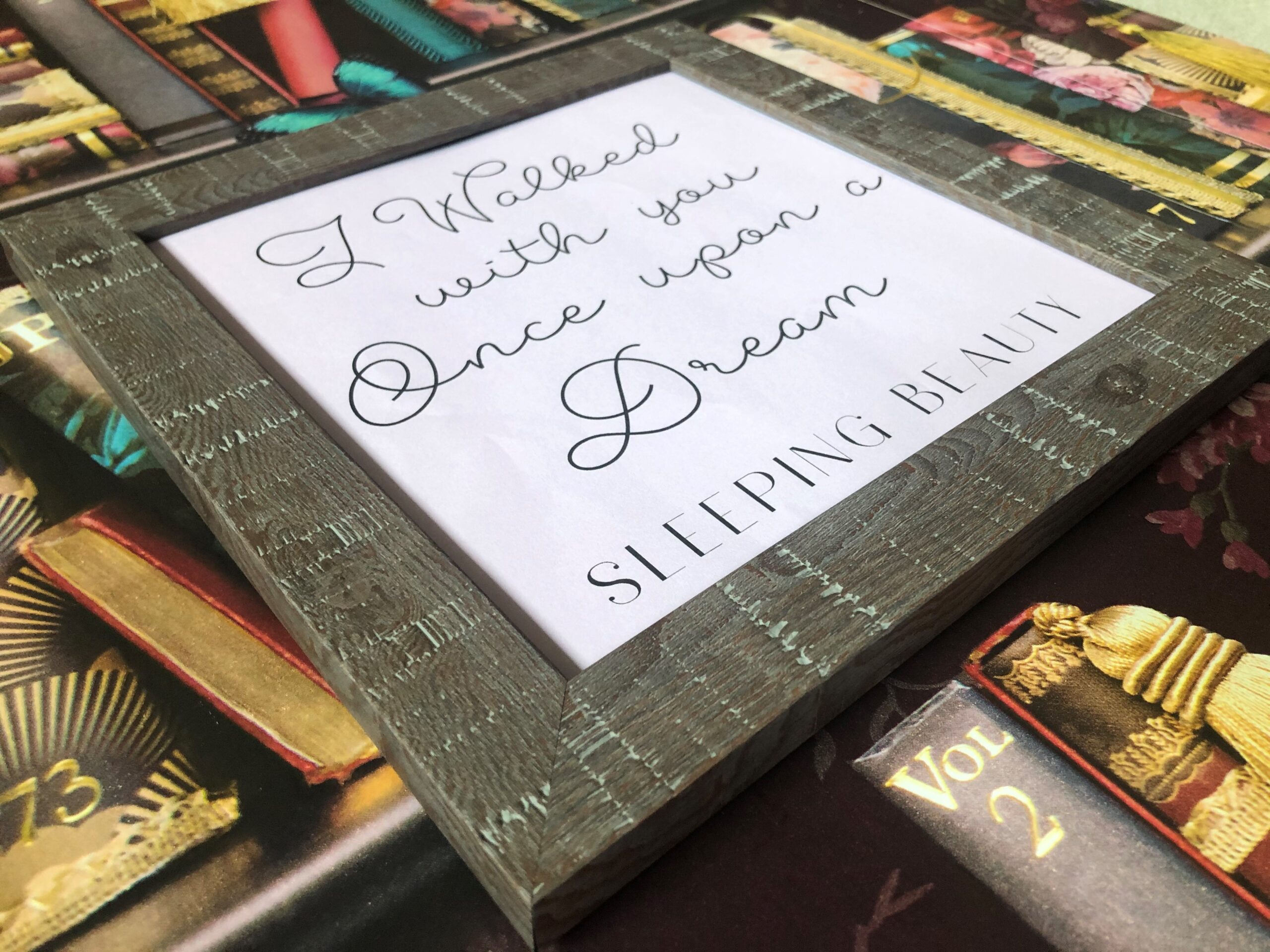 Once Upon A Dream Sleeping Beauty Inspired Framed Rustic Print Once Upon A Dream Sleeping Beauty Inspired Framed Rustic Print