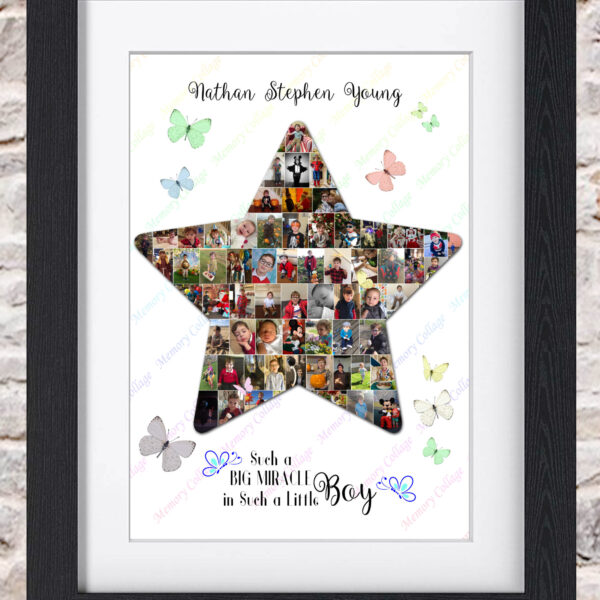 Butterfly Star Photo Collage